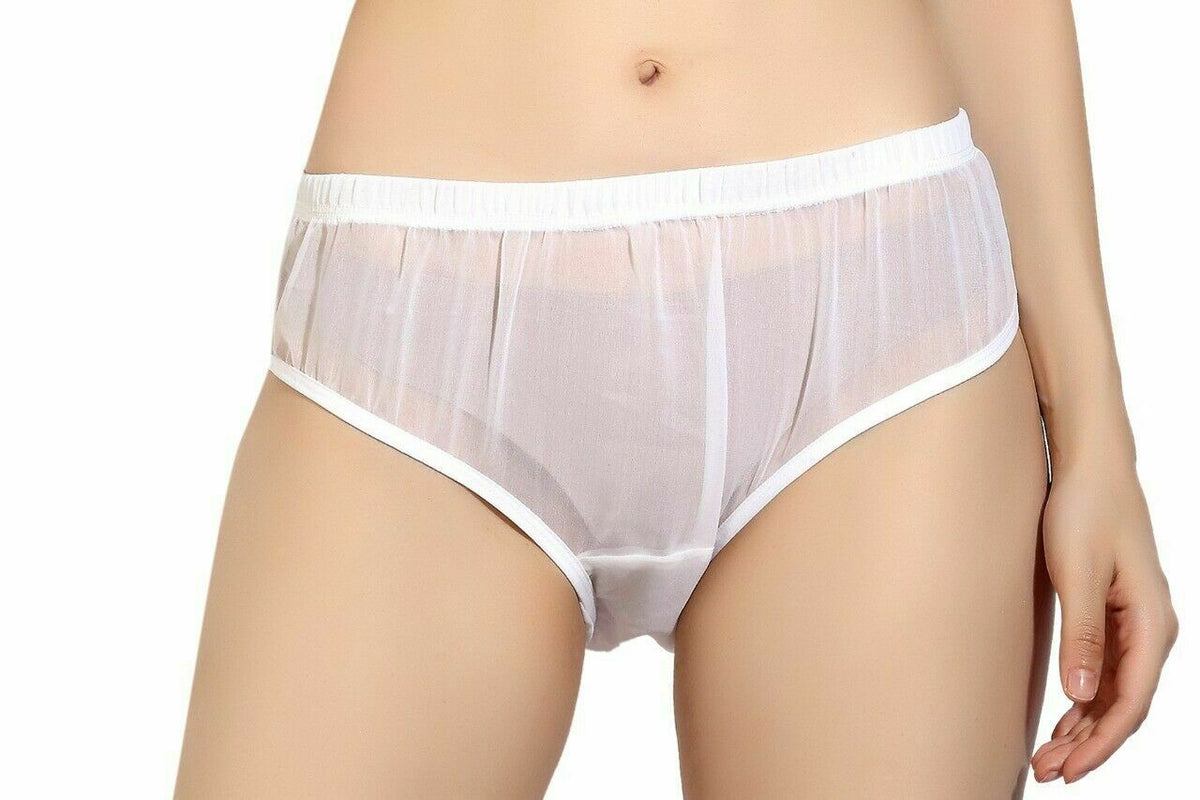 Georgette White Full Bum Knickers