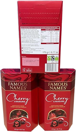 Famous Names Cherry Liqueur Chocolate 175 G