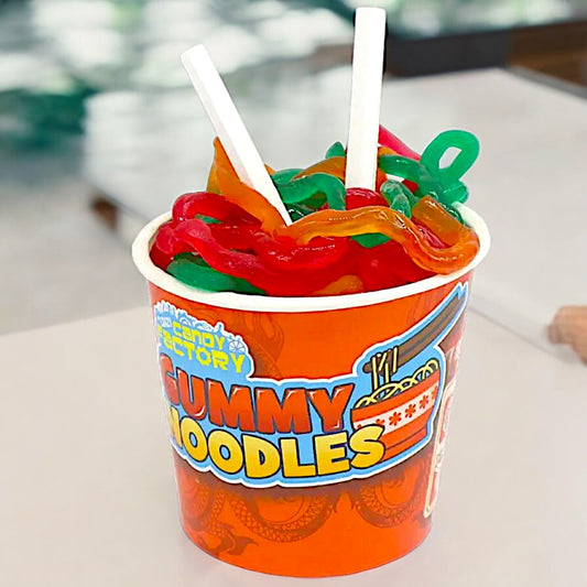 Crazy Candy Factory Gummy Noodles - Chewy, Fruity, Fun Snack with Chopsticks