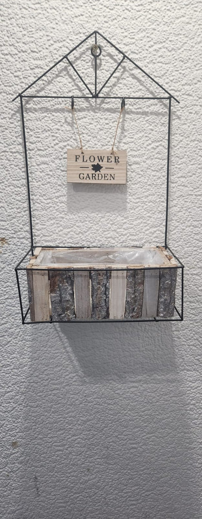 Metal Rectangular Flower Pots - Rustic Farmhouse Wall Planter | Divas World