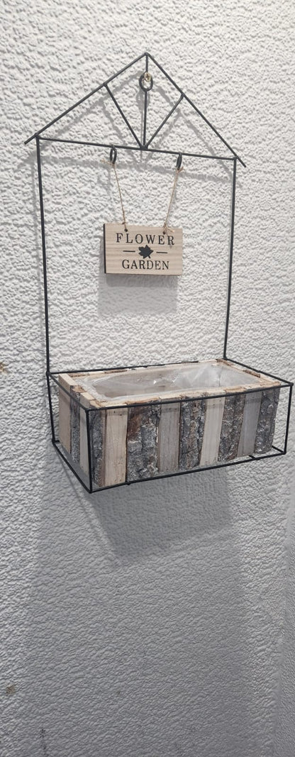 Metal Rectangular Flower Pots - Rustic Farmhouse Wall Planter | Divas World