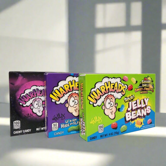 Warheads Candy Variety Pack - Sour Jelly Beans, Lifesavers Worms, and Galactic Mix Cubes