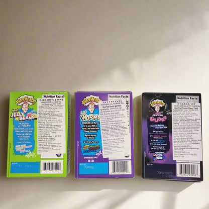 Warheads Candy Variety Pack - Sour Jelly Beans, Lifesavers Worms, and Galactic Mix Cubes