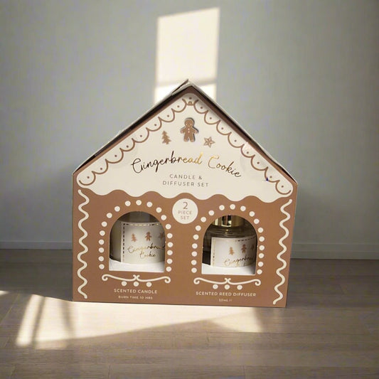 Divas World Gingerbread House Candle & Diffuser Set - Festive Holiday Gift