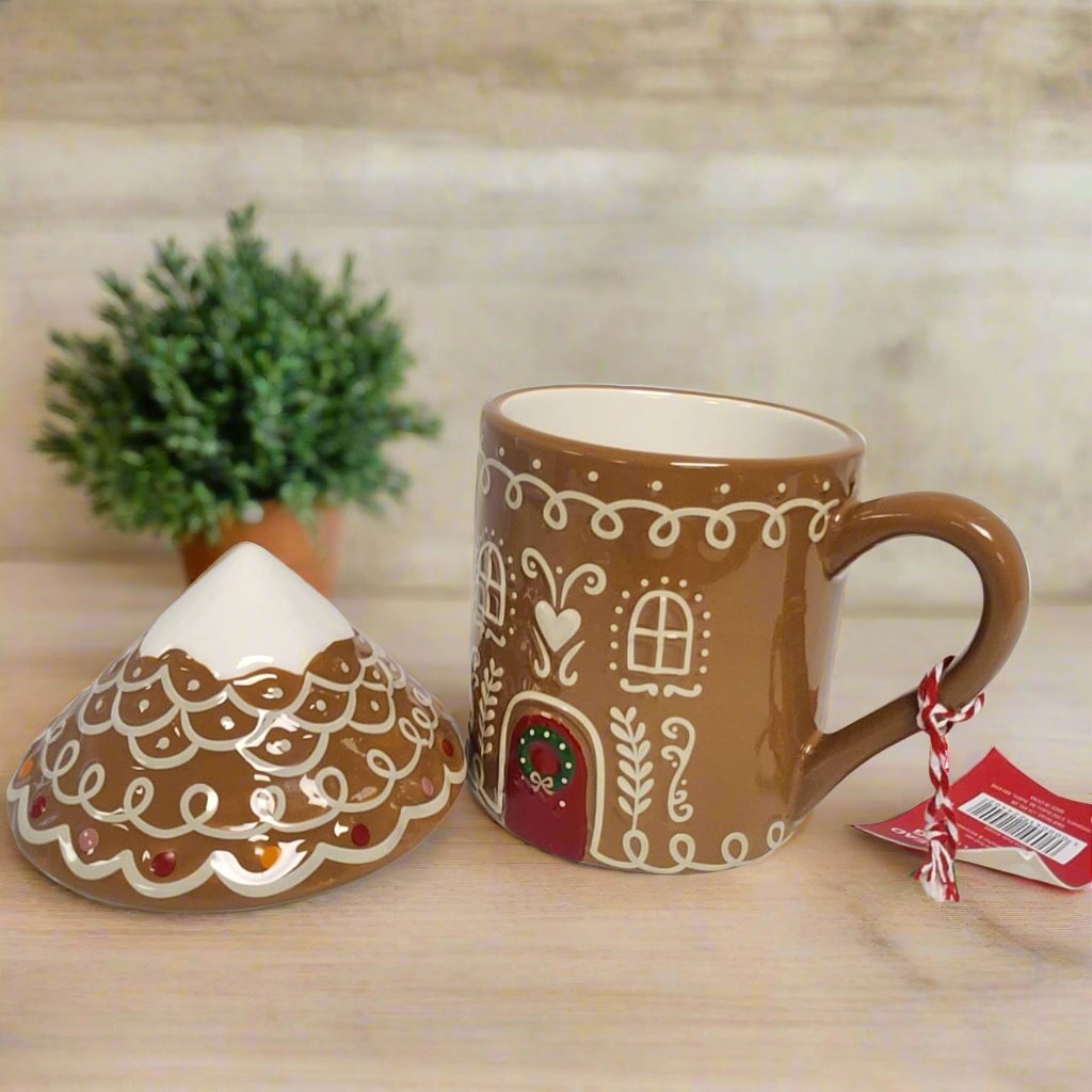 Divas World Gingerbread House Ceramic Mug - Festive Christmas Gift