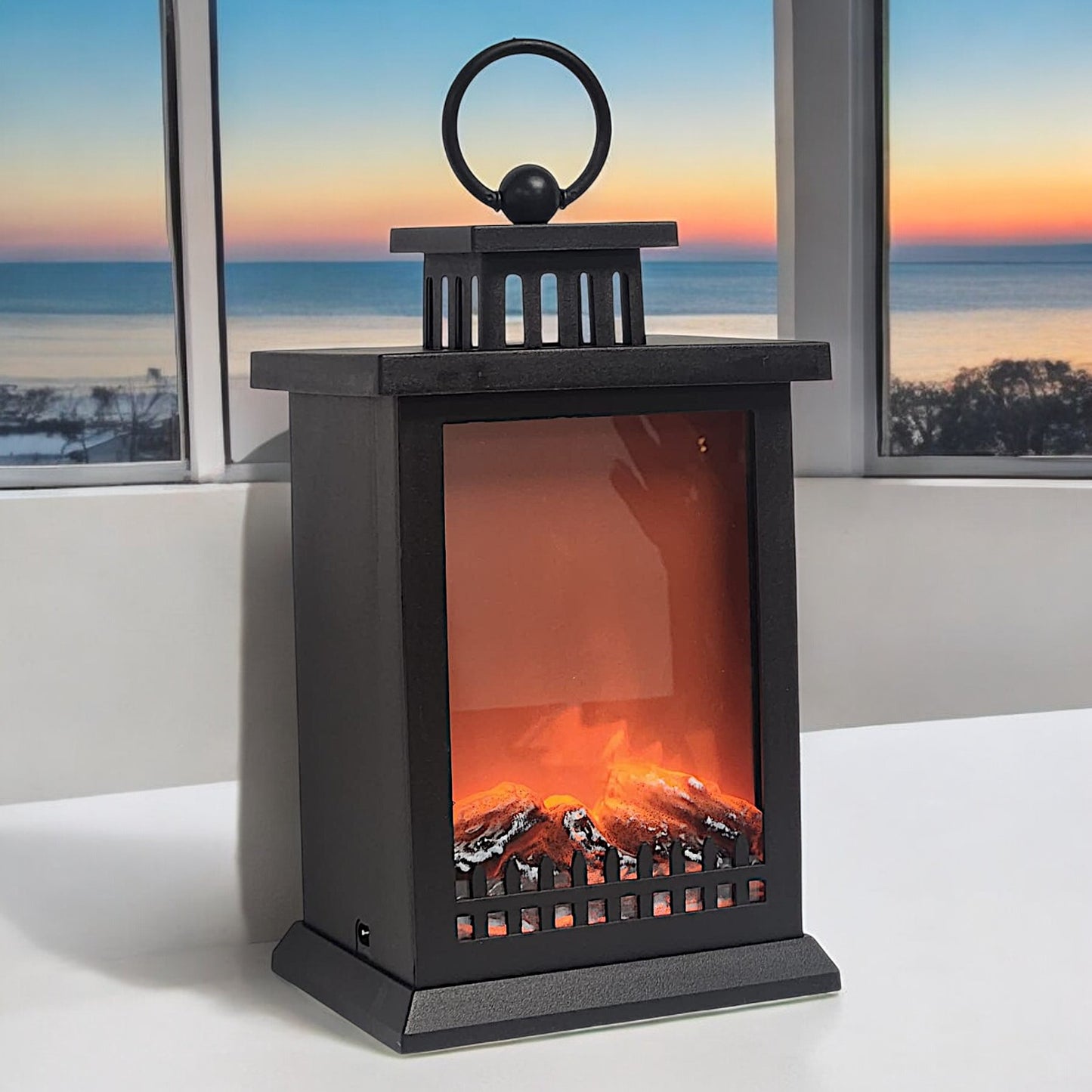 Divas World LED Fireplace Lantern - Cozy and Festive Home Decor