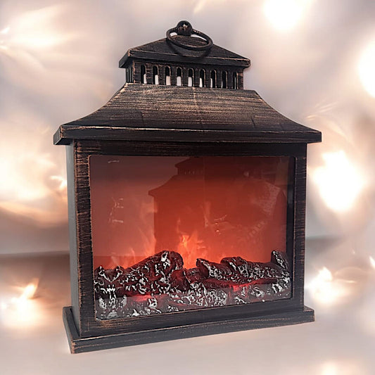 Divas World LED Fireplace Lantern - Cozy and Festive Home Decor