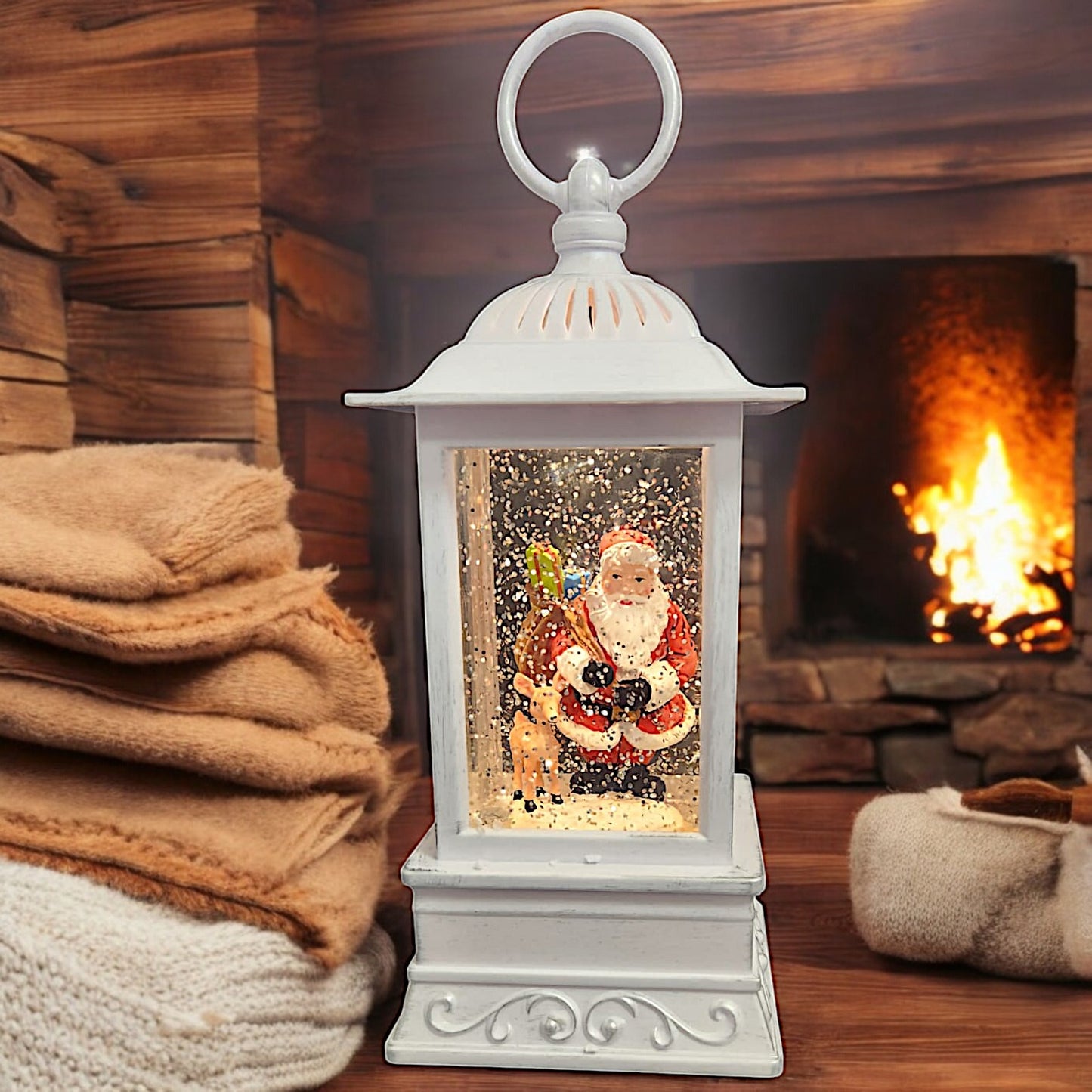 Divas World Illuminated Santa Lantern - Festive Christmas Decoration