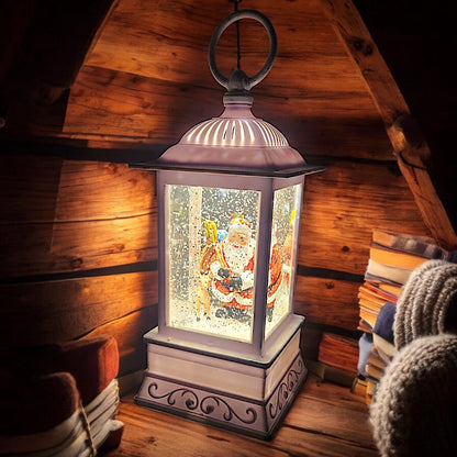 Divas World Illuminated Santa Lantern - Festive Christmas Decoration