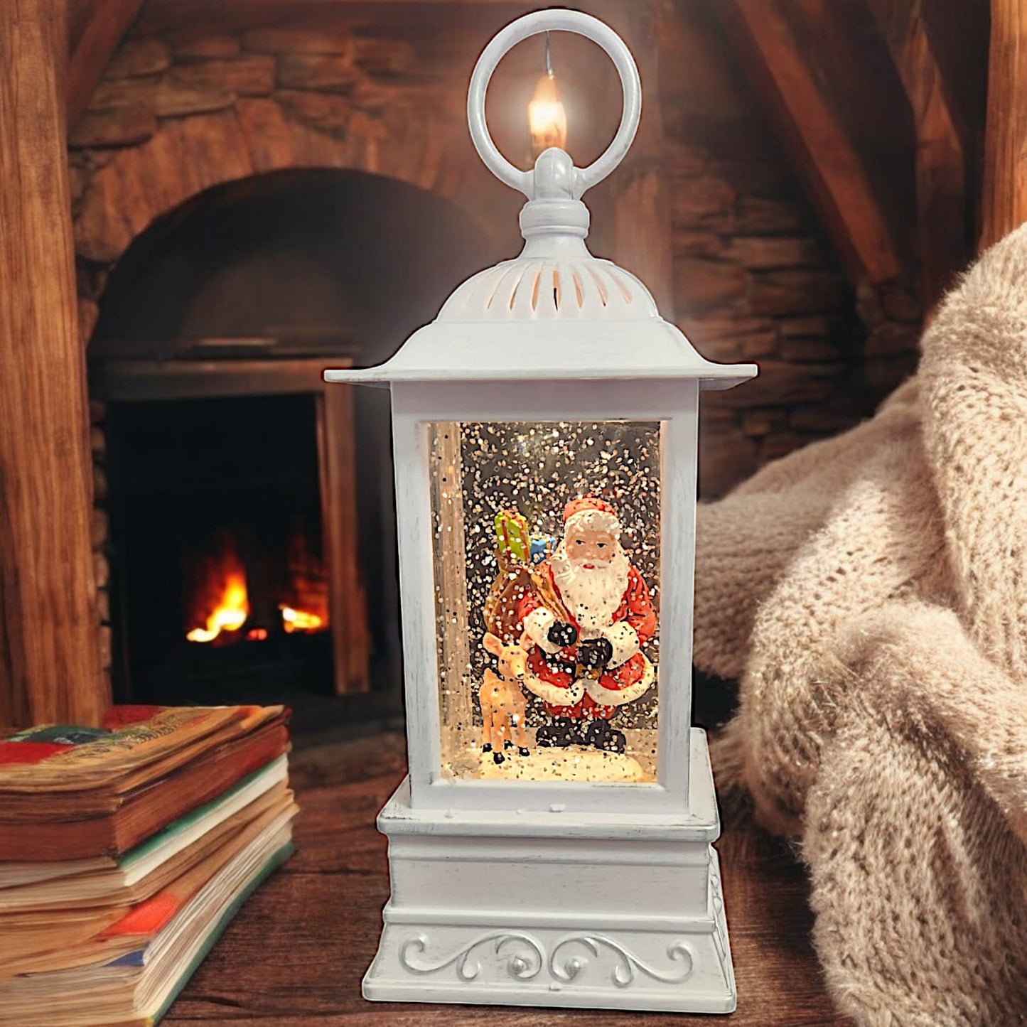 Divas World Illuminated Santa Lantern - Festive Christmas Decoration