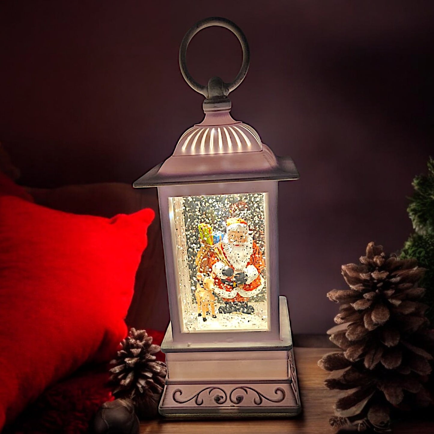 Divas World Illuminated Santa Lantern - Festive Christmas Decoration