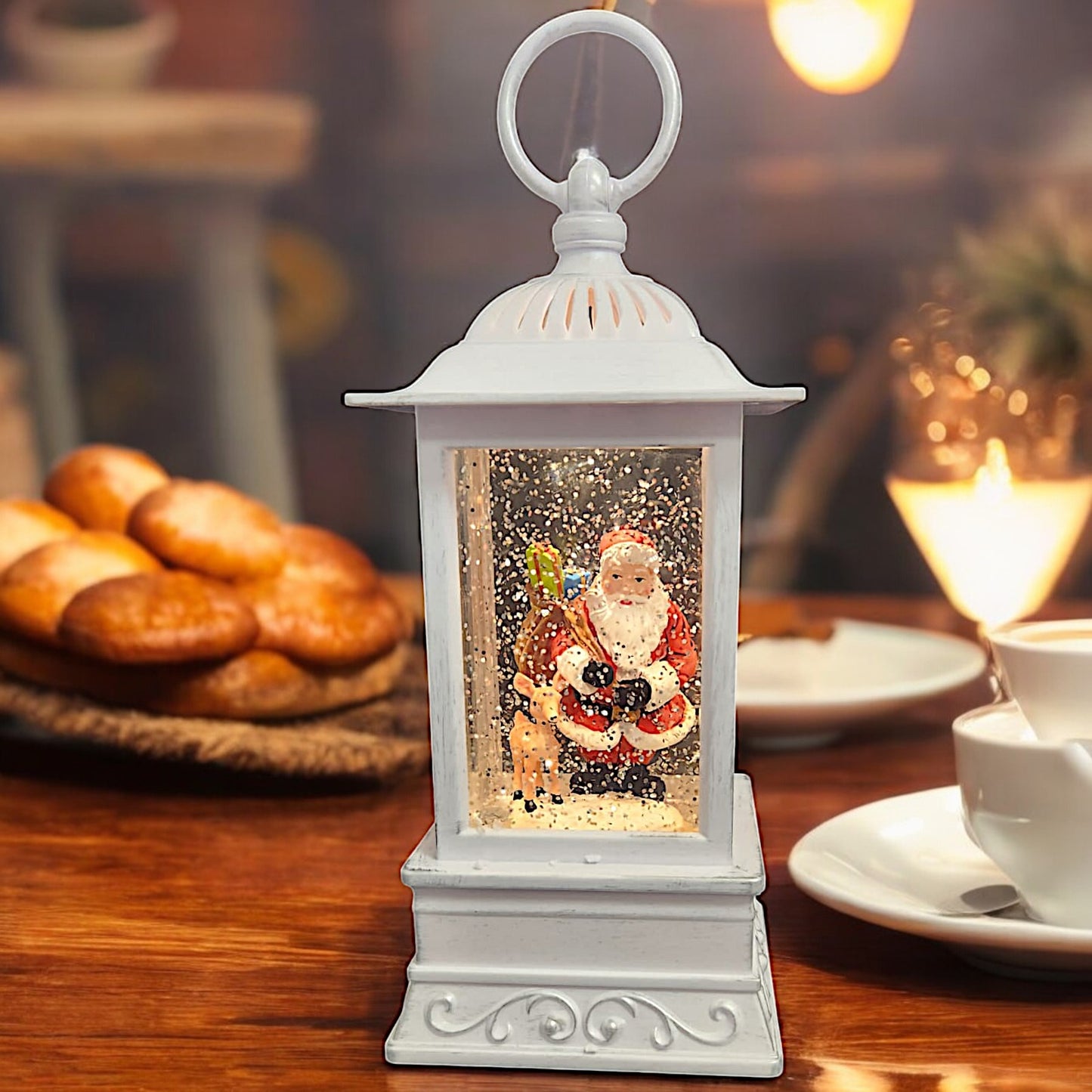 Divas World Illuminated Santa Lantern - Festive Christmas Decoration