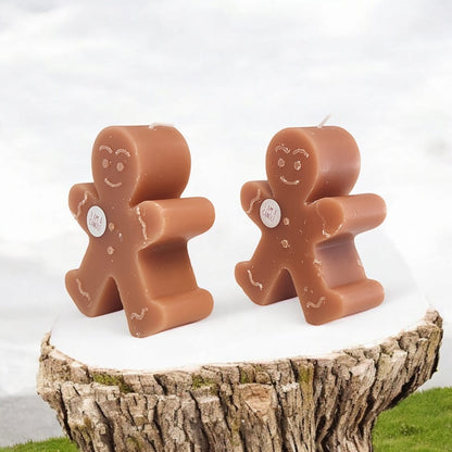 Divas World Gingerbread Man Candles - Festive Holiday Decoration (PACK OF 2)