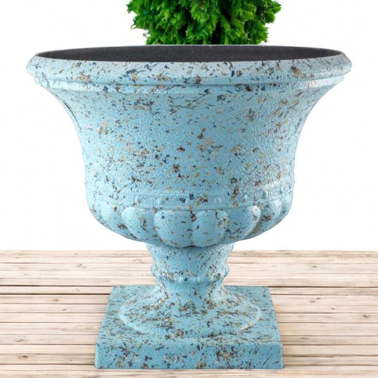 Distressed Blue Urn Planter