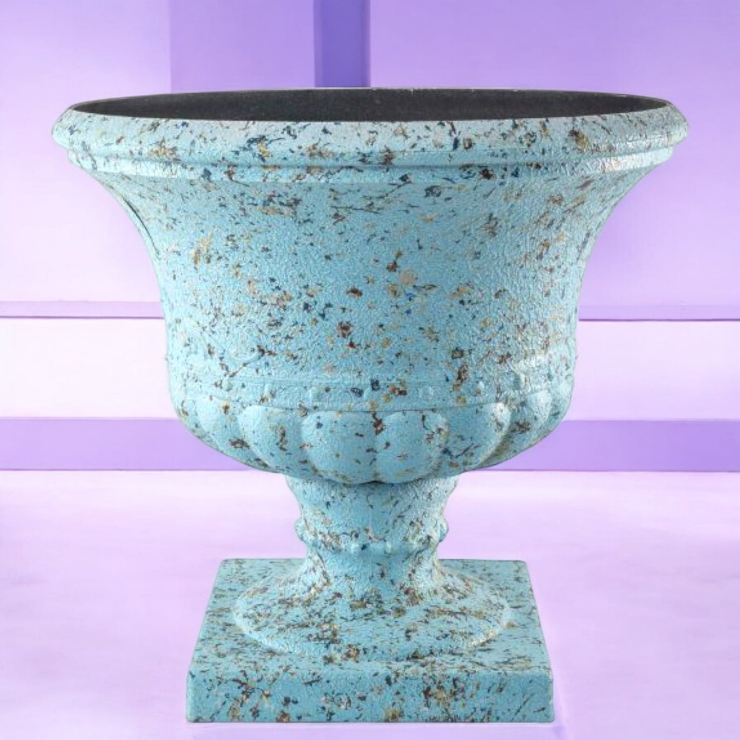 Distressed Blue Urn Planter