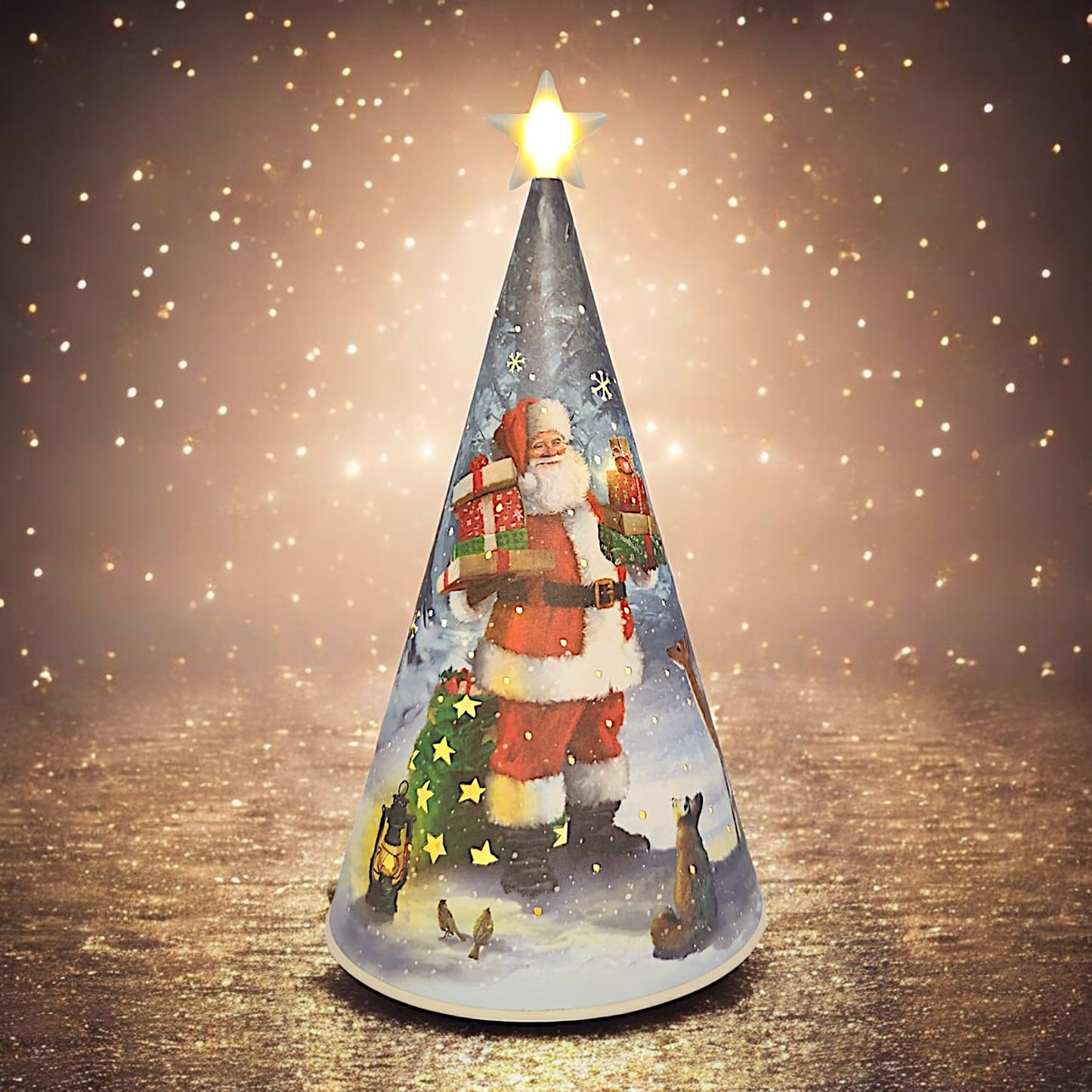 Festive Christmas Tree Tabletop Decoration with Lights