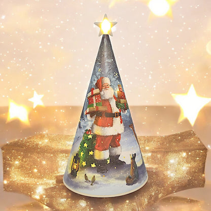 Festive Christmas Tree Tabletop Decoration with Lights