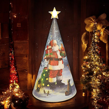 Festive Christmas Tree Tabletop Decoration with Lights