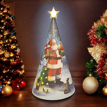 Festive Christmas Tree Tabletop Decoration with Lights