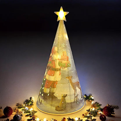 Festive Christmas Tree Tabletop Decoration with Lights