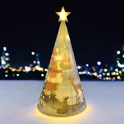 Festive Christmas Tree Tabletop Decoration with Lights