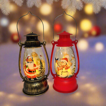 Festive LED Lanterns with Winter Scenes - Set of 2 or 4