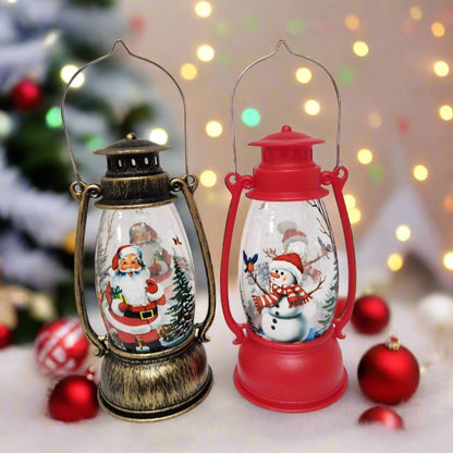 Festive LED Lanterns with Winter Scenes - Set of 2 or 4