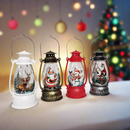 Festive LED Lanterns with Winter Scenes - Set of 2 or 4