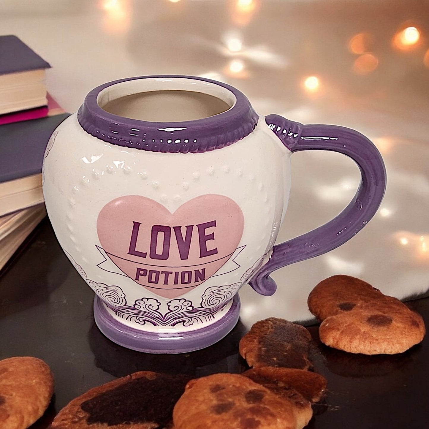 Love Potion Ceramic Mug with Heart Design