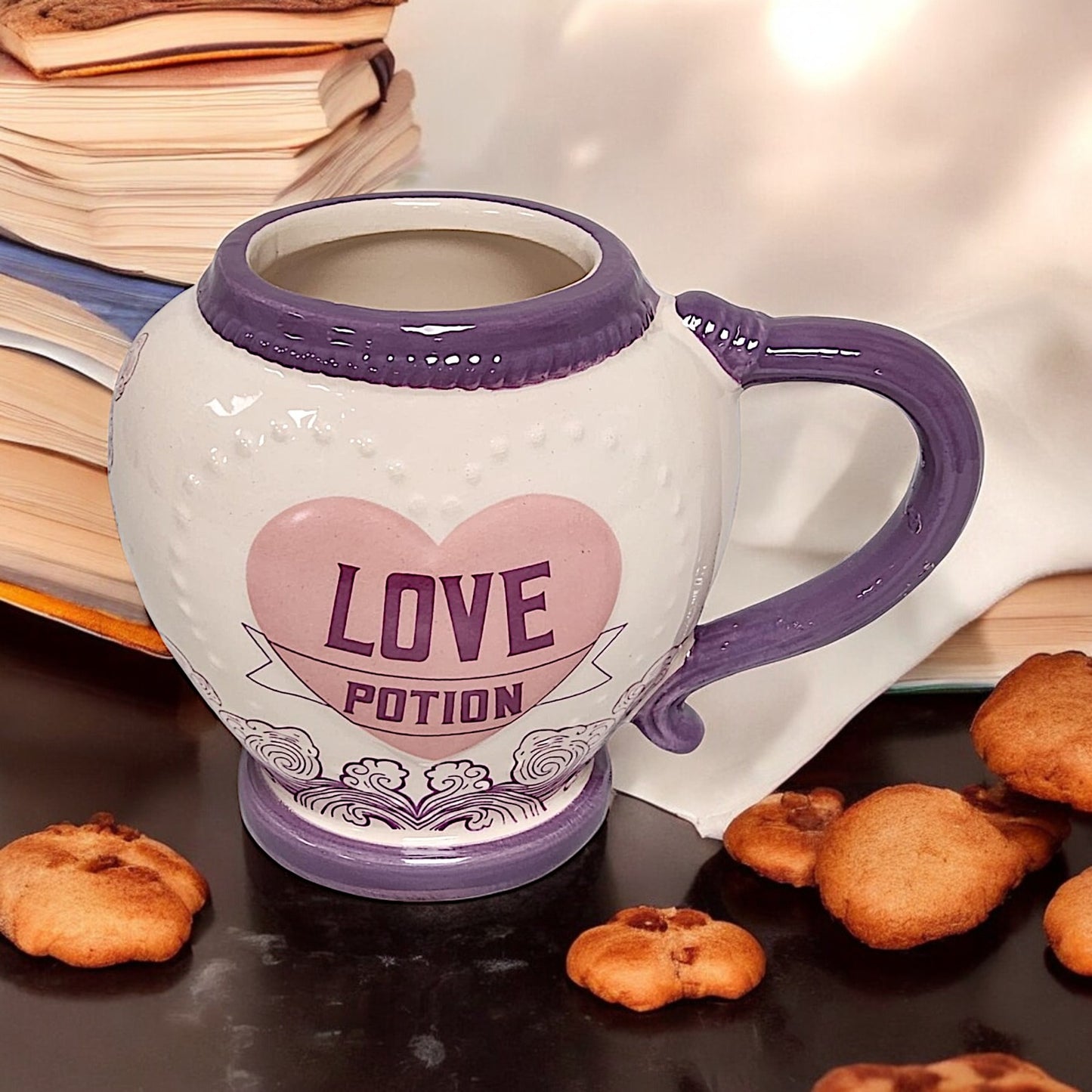 Love Potion Ceramic Mug with Heart Design