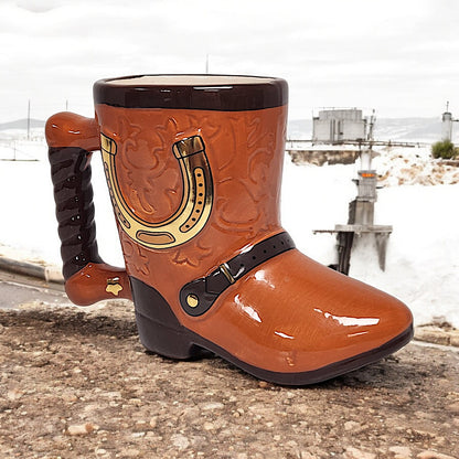 Cowboy Boot Ceramic Mug - Unique and Fun Novelty Gift