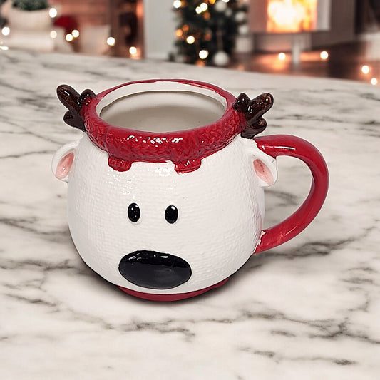 Reindeer Mug with Lid - Festive Christmas Gift