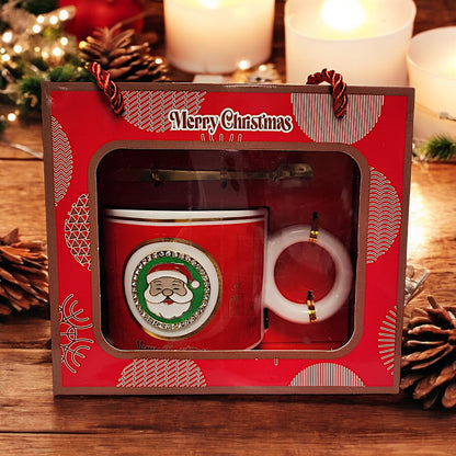 Festive Christmas Mug Set with Santa Claus Design