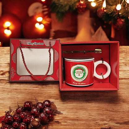 Festive Christmas Mug Set with Santa Claus Design