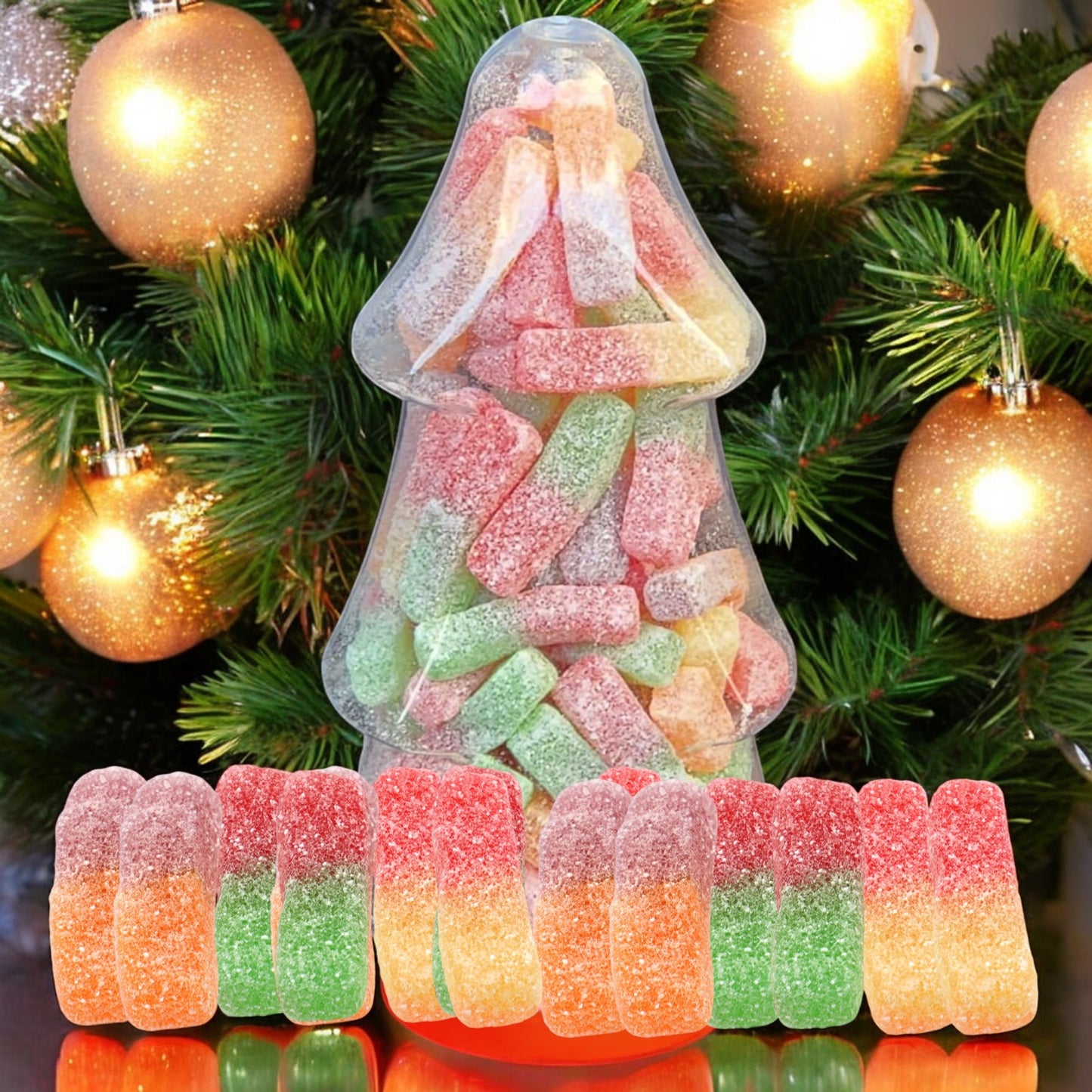 Festive Fizzy Christmas Tree Candy Jar