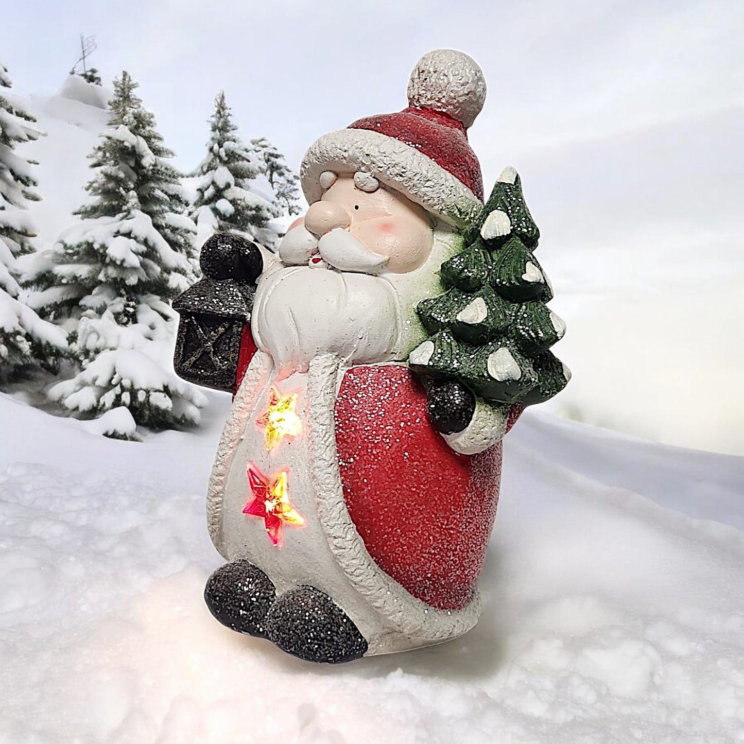 Lighted Santa Claus Figurine - Festive Christmas Decor | Divas World