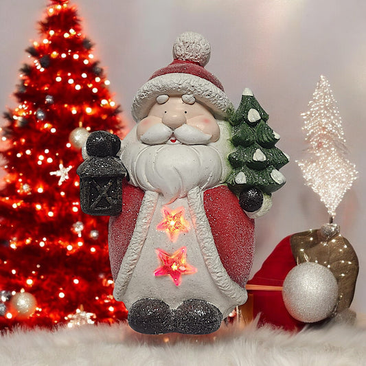 Lighted Santa Claus Figurine - Festive Christmas Decor | Divas World