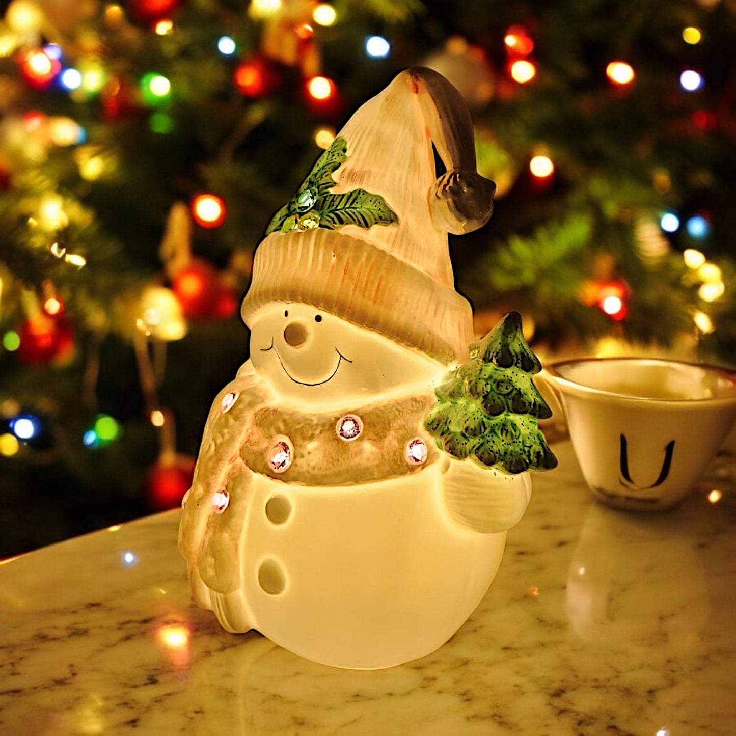 Illuminated Snowman Figurine | Divas World