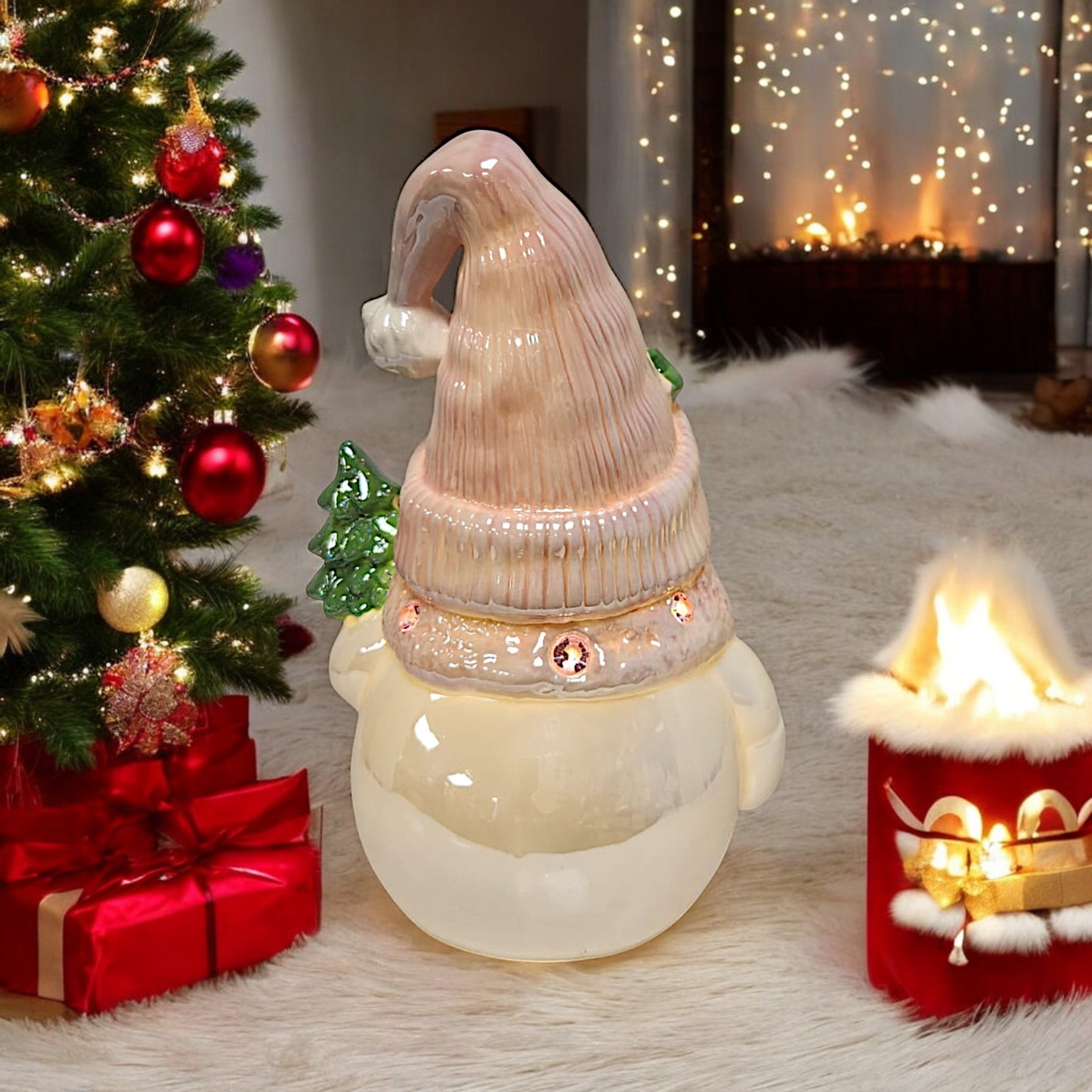 Illuminated Snowman Figurine | Divas World