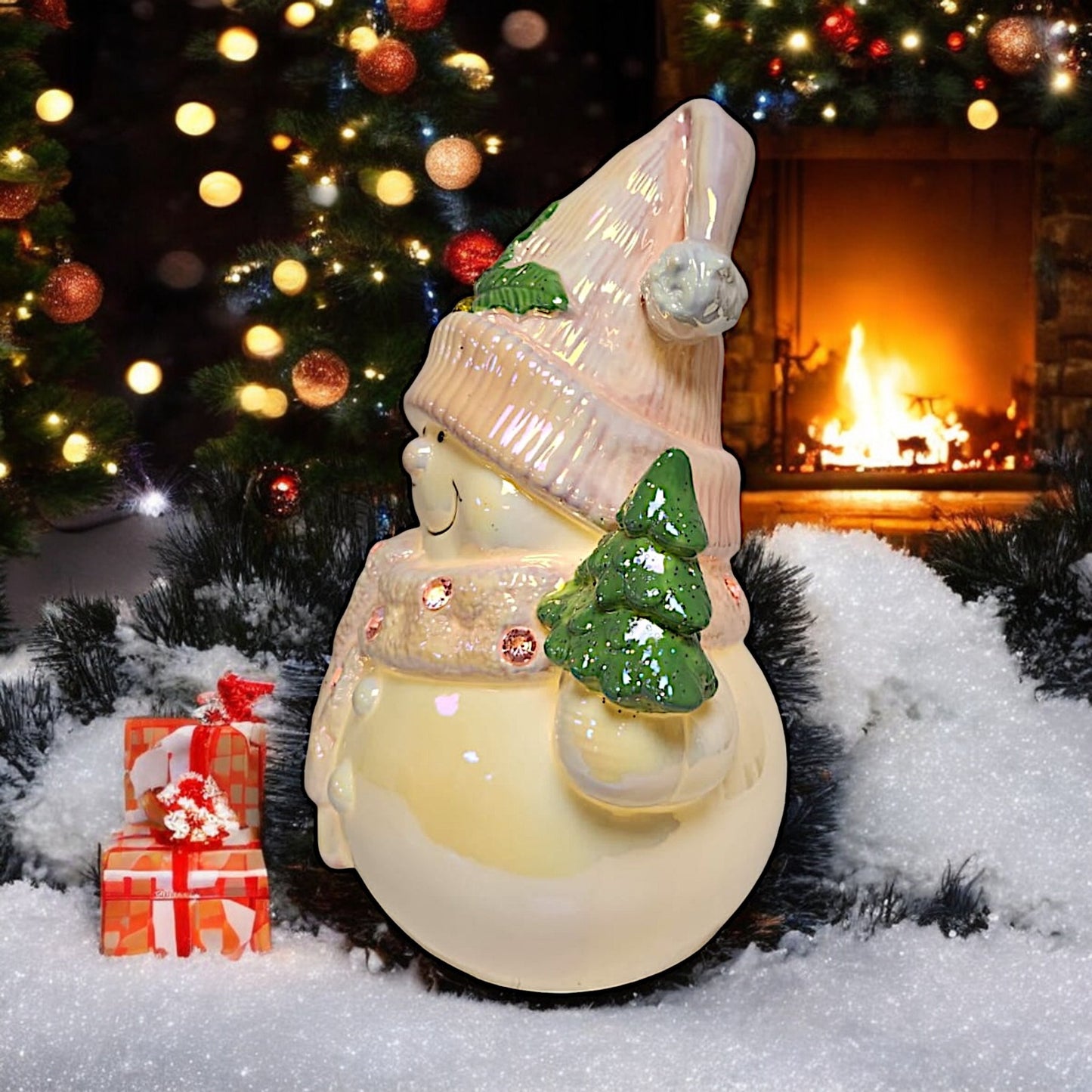 Illuminated Snowman Figurine | Divas World