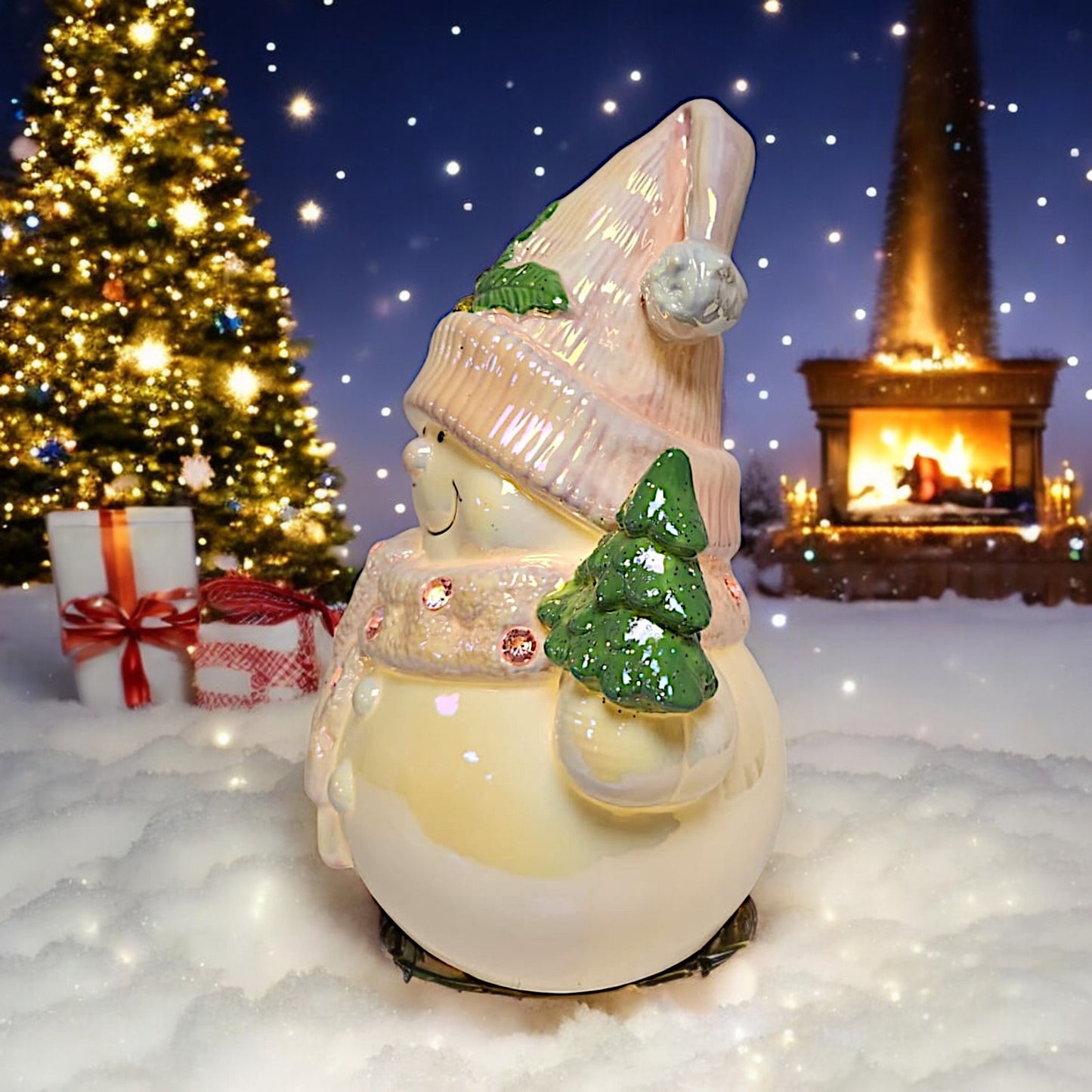 Illuminated Snowman Figurine | Divas World