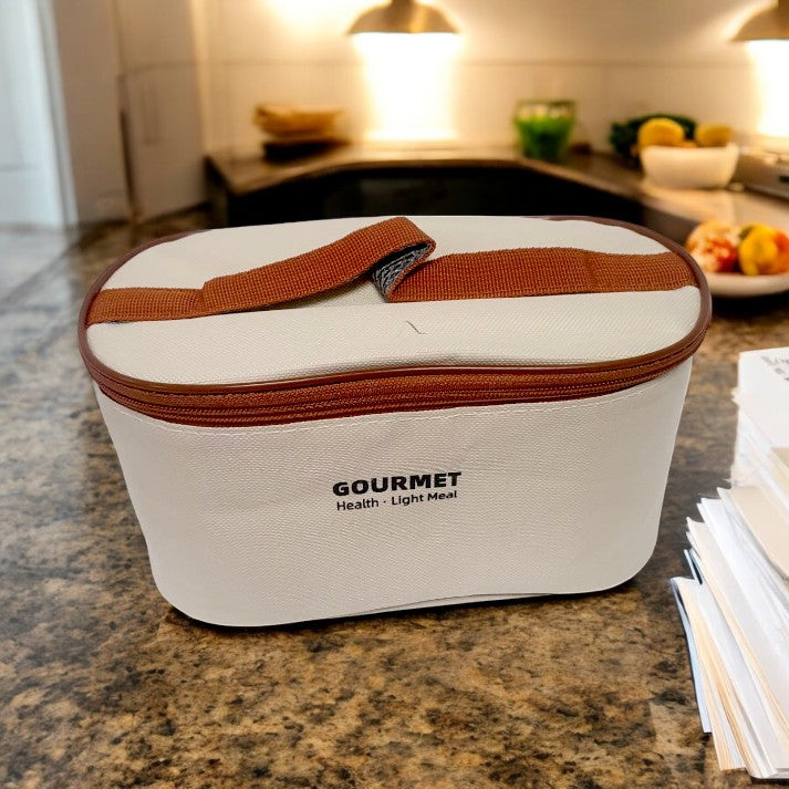 Gourmet Insulated Lunch Box Leakproof Stainless Steel Bento Box with Cutlery & Carry Bag with spoon