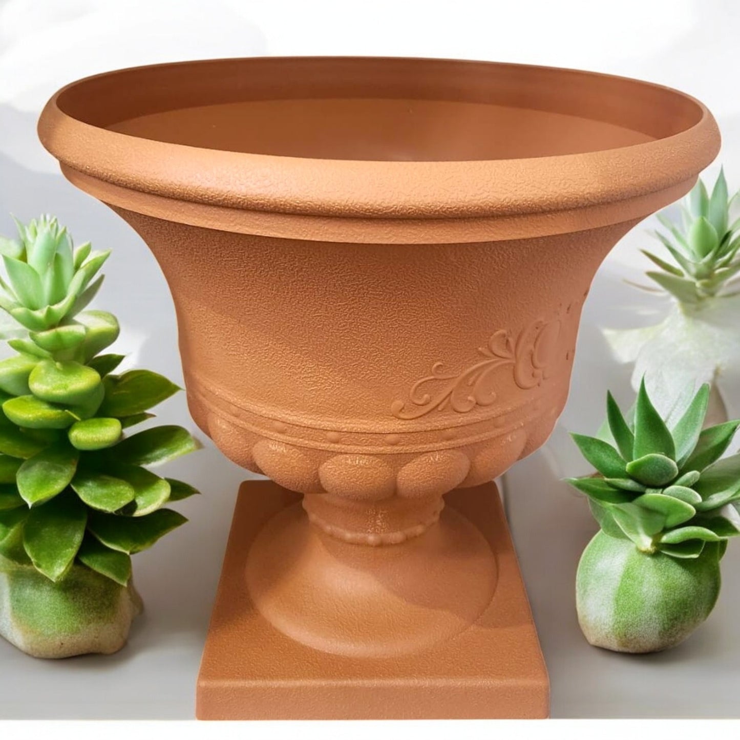 Elegant Garden Pedestal Planter  Classic Ornate Outdoor & Indoor Plant Pot (Height: 36cm,Diameter: 34cm)