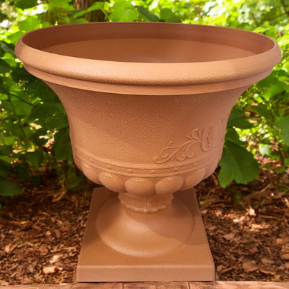 Elegant Garden Pedestal Planter  Classic Ornate Outdoor & Indoor Plant Pot (Height: 36cm,Diameter: 34cm)