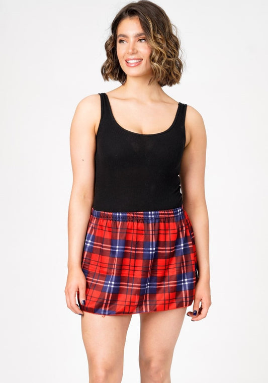 Lily Tartan Checks Flare Mini Skirt