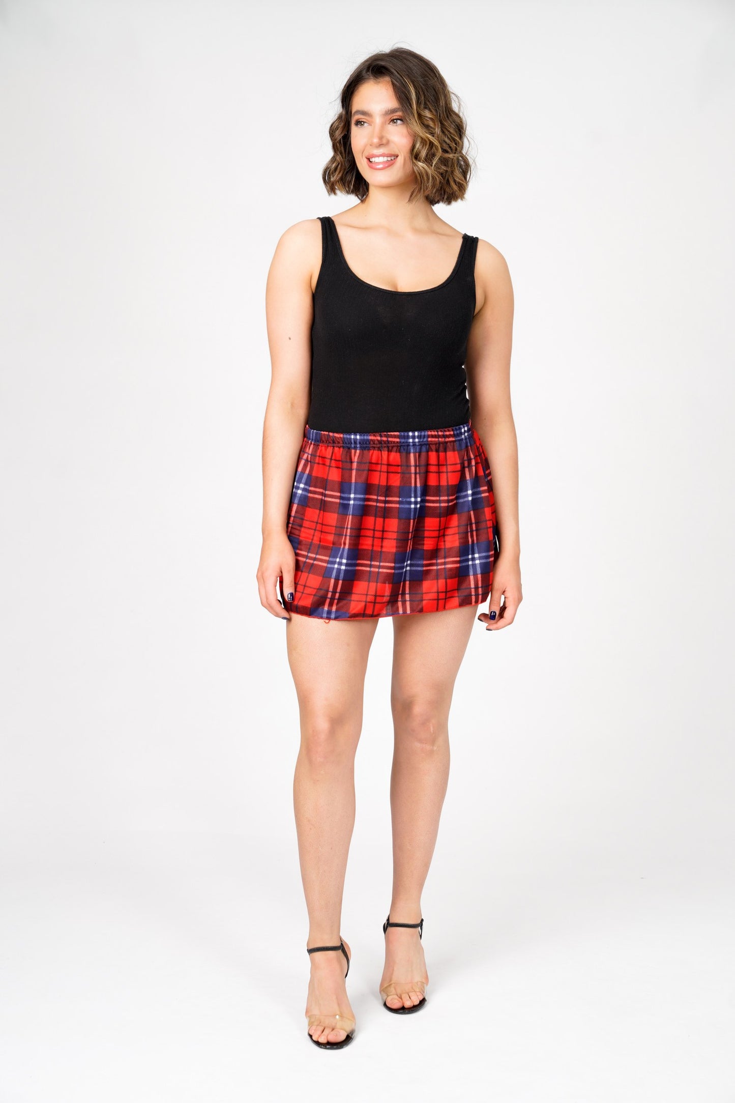 Lily Tartan Checks Flare Mini Skirt