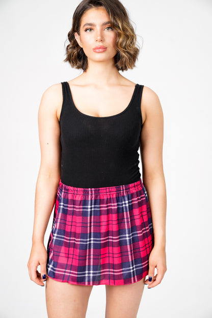 Lily Tartan Checks Flare Mini Skirt