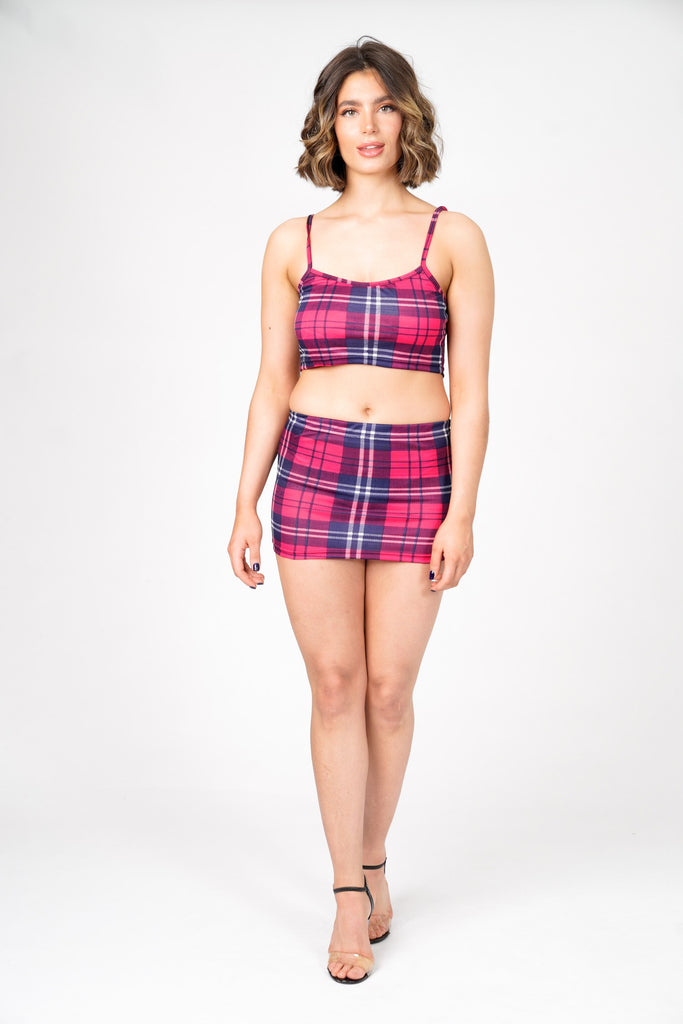 Short skirt hot sale crop top