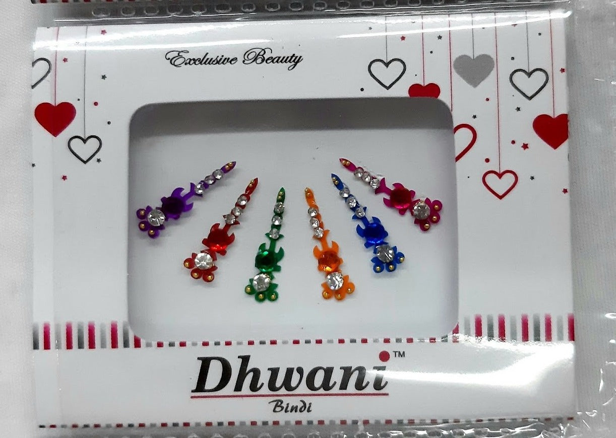 Multicolored Designer Long Bindi