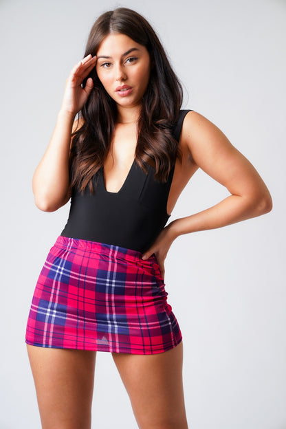 Mia Tartan Bodycon Mini Skirt